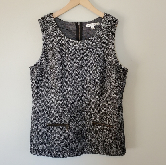 CAbi Tops - Cabi Herringbone Sleeveless Top